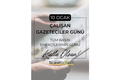 ''10 Ocak Çalışan Gazeteciler Günü'Nü'' En İçten Dileklerimiz İle Kutlar, Başarılarınızın Devamını Dileriz.