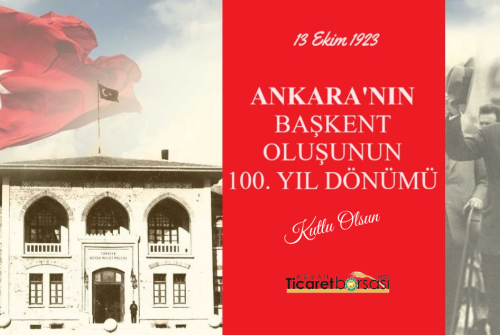 Ankara'Nın Başkent Oluşunun 100. Yıl Dönümü Kutlu Olsun