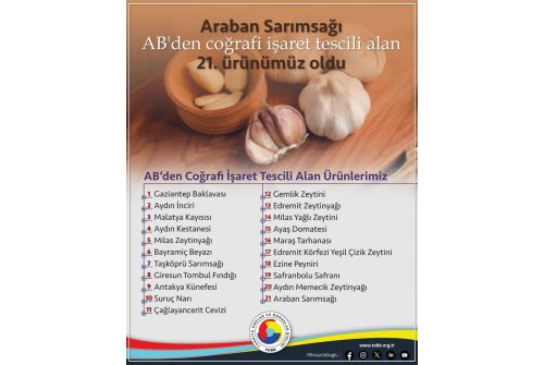 Araban Sarımsağı, Ab'Den Coğrafi İşaret Tescili Alan 21. Ürünümüz.