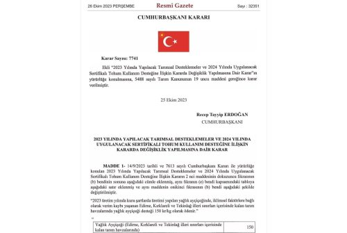 Edirne, Kırklareli Ve Tekirdağ İlleri Sınırları İçerisinde Kalan Tarım Havzalarında Yağlık Ayçiçeği Desteği 150 Kr/Kg Çıkarılmıştır."