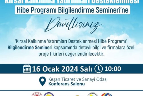 Kırsal Kalkınma Yatırımları Desteklenmesi̇ Hi̇be Programı Bi̇lgi̇lendi̇rme Semi̇neri̇