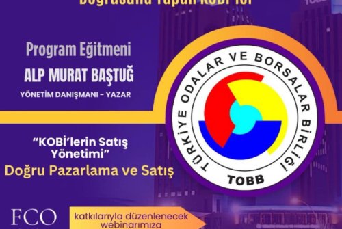 Tobb Sürdürülebilir Kobi̇'Ler Programında Bu Hafta Konumuz: Kobi̇’lerin Satış Yönetimi. Yönetim Danışmanı Ve Yazar Alp Murat Baştuğ İle Satış Üzerine Konuşacağız.