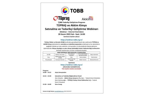 Tüpraş Ve Akkim Kimya Satınalma Ve Tedarikçi Geliştirme Webinarı